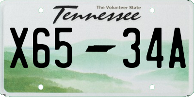 TN license plate X6534A