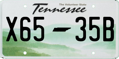TN license plate X6535B