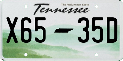 TN license plate X6535D