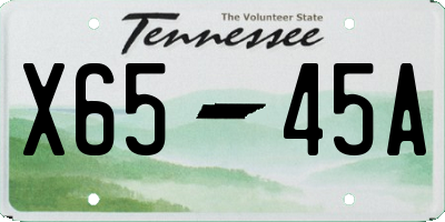 TN license plate X6545A