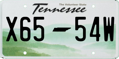 TN license plate X6554W