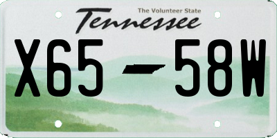 TN license plate X6558W