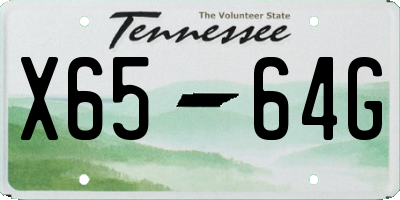TN license plate X6564G