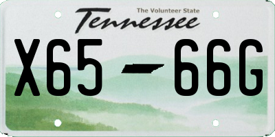 TN license plate X6566G