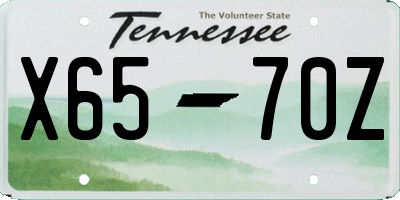 TN license plate X6570Z