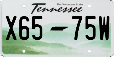 TN license plate X6575W