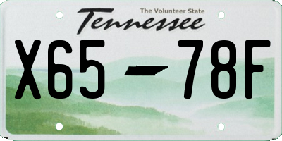 TN license plate X6578F