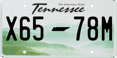 TN license plate X6578M