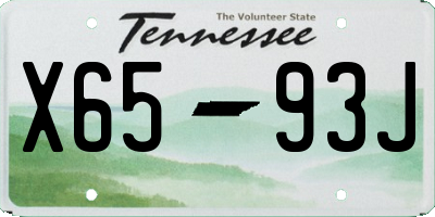 TN license plate X6593J