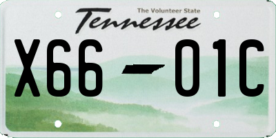 TN license plate X6601C