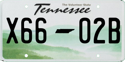 TN license plate X6602B