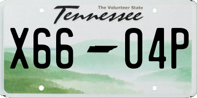 TN license plate X6604P
