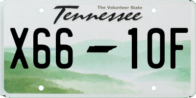 TN license plate X6610F