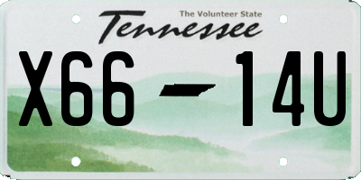 TN license plate X6614U
