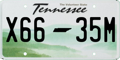 TN license plate X6635M