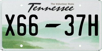 TN license plate X6637H