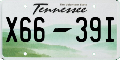 TN license plate X6639I