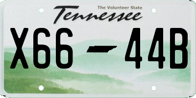 TN license plate X6644B