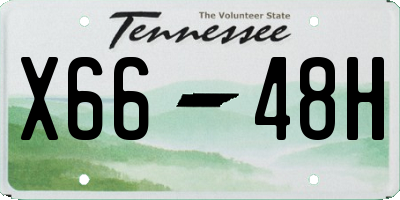 TN license plate X6648H