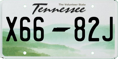 TN license plate X6682J