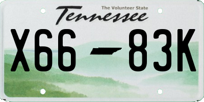 TN license plate X6683K
