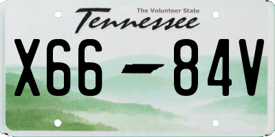 TN license plate X6684V