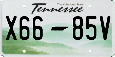 TN license plate X6685V