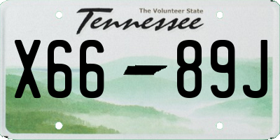 TN license plate X6689J