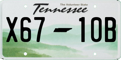 TN license plate X6710B