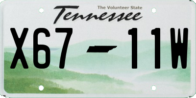 TN license plate X6711W