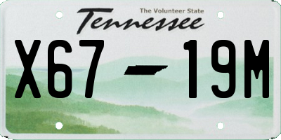 TN license plate X6719M