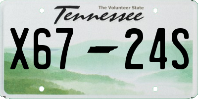TN license plate X6724S