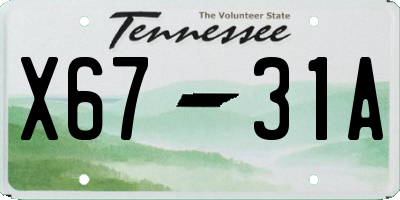 TN license plate X6731A
