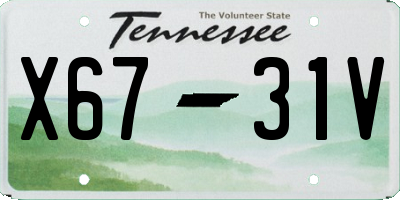 TN license plate X6731V