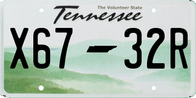 TN license plate X6732R