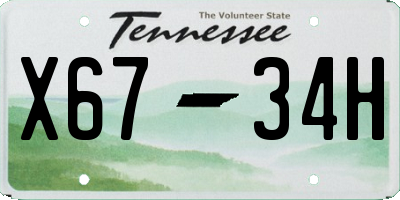 TN license plate X6734H