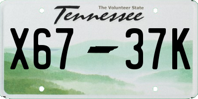 TN license plate X6737K