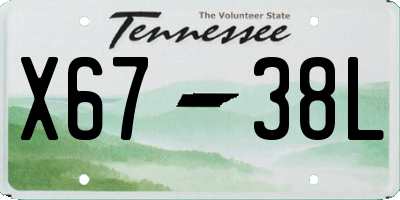 TN license plate X6738L