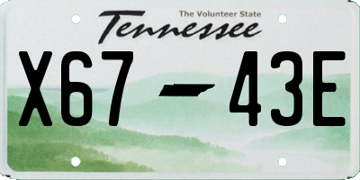 TN license plate X6743E