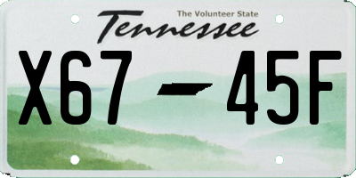 TN license plate X6745F