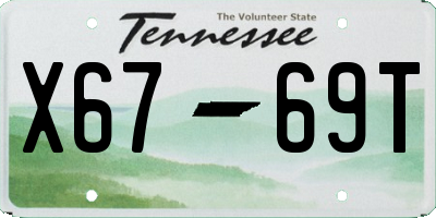TN license plate X6769T