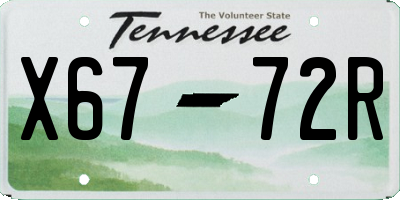 TN license plate X6772R
