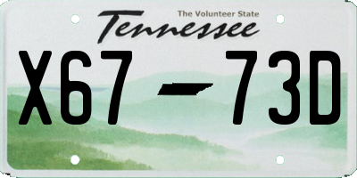 TN license plate X6773D