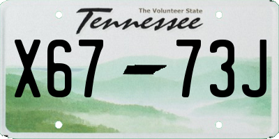 TN license plate X6773J