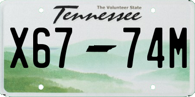 TN license plate X6774M