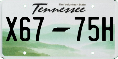 TN license plate X6775H