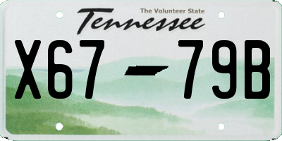 TN license plate X6779B
