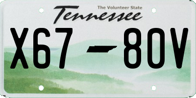 TN license plate X6780V