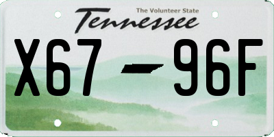 TN license plate X6796F