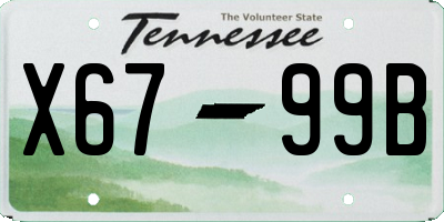TN license plate X6799B